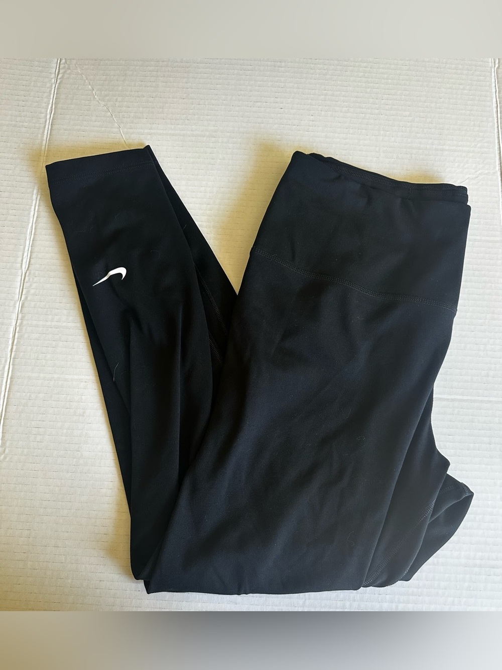 Nike Black Women's Performance Leggings with White Swoosh